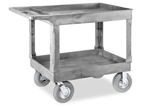 Uline Utility Cart with Pneumatic Wheels - 45 x 25 x 37", Gray H-2505GR ...