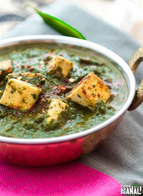 Palak Tofu - Spinach Tofu Curry - Cook With Manali