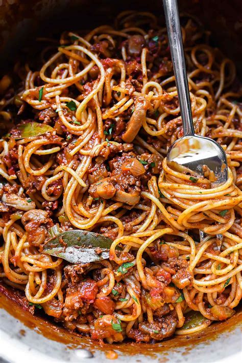 My Mom's Homemade Spaghetti and Meat Sauce | foodiecrush.com