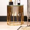 Onyx Art Deco Modern Gold Metal And Clear Glass Round Coffee Table ...