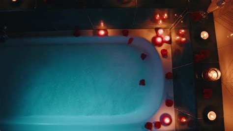 Bathtub with Candles in Romantic Atmosphere, Stock Footage | VideoHive