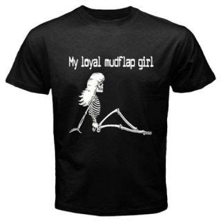 Mud Flap Girls Silhouettes | MY LOYAL MUDFLAP GIRL mud flap skeleton biker Trucker Funny Black T ...