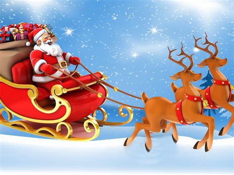 Christmas Reindeer And Sleigh Wallpapers - Wallpaper Cave