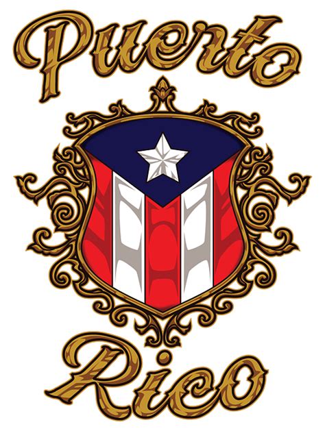 Puerto Rico Emblem Puerto Rican Pride Flag T-Shirt by Mister Tee - Pixels