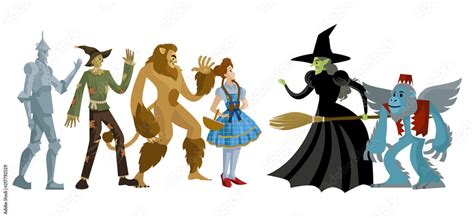 wizard of oz characters Stock Vector | Adobe Stock