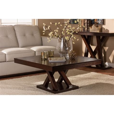 Shop Modern Dark Brown Coffee Table by Baxton Studio - Free Shipping ...