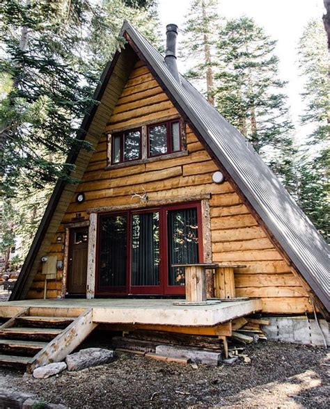 A frame log cabin. Log Cabin Homes, Tiny House Cabin, Cabin Life, Lake ...