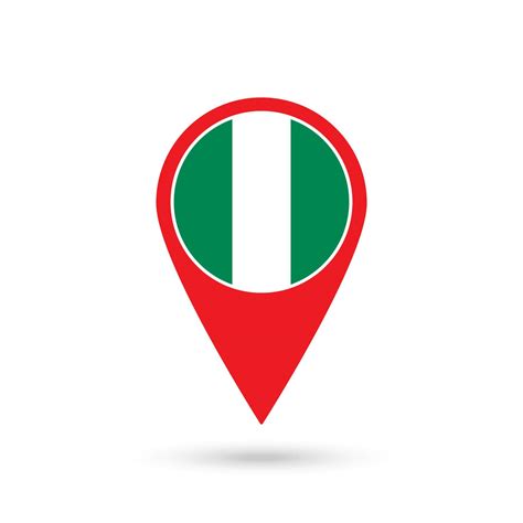 Map pointer with contry Nigeria. Nigeria flag. Vector illustration ...