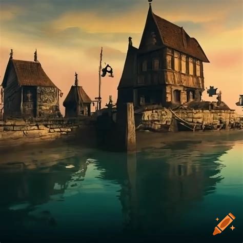 Photo of a medieval fishing village