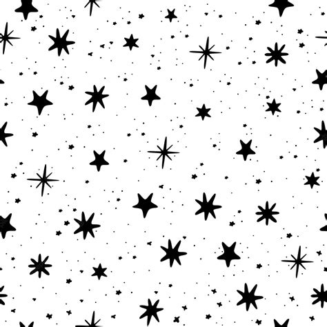 Premium Vector | Starry sky hand drawn. Black silhouettes of stars on ...