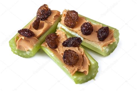 Celery Peanut Butter and Raisins — Stock Photo © robynmac #12605334