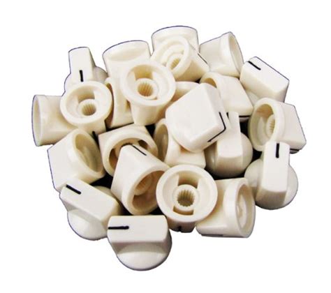 IKN Flat Flush Knobs Plastic White Color for Guitar Bass Amp Amplifier Pack of 24pcs | Guitar ...