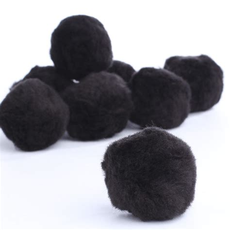 2" Black Craft Pom Poms - Pom Poms - Kids Crafts - Craft Supplies ...