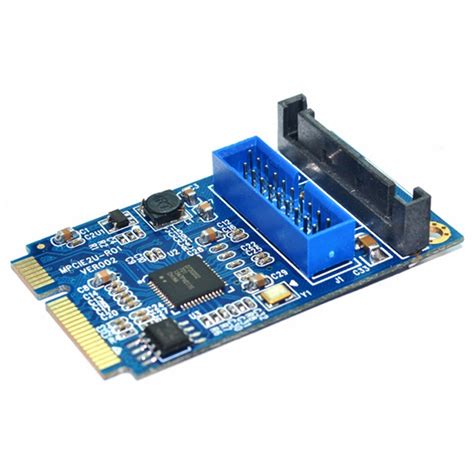 MINI PCI-E to USB 3.0 Front 19 Pin Desktop PC Expansion Card (Blue ...