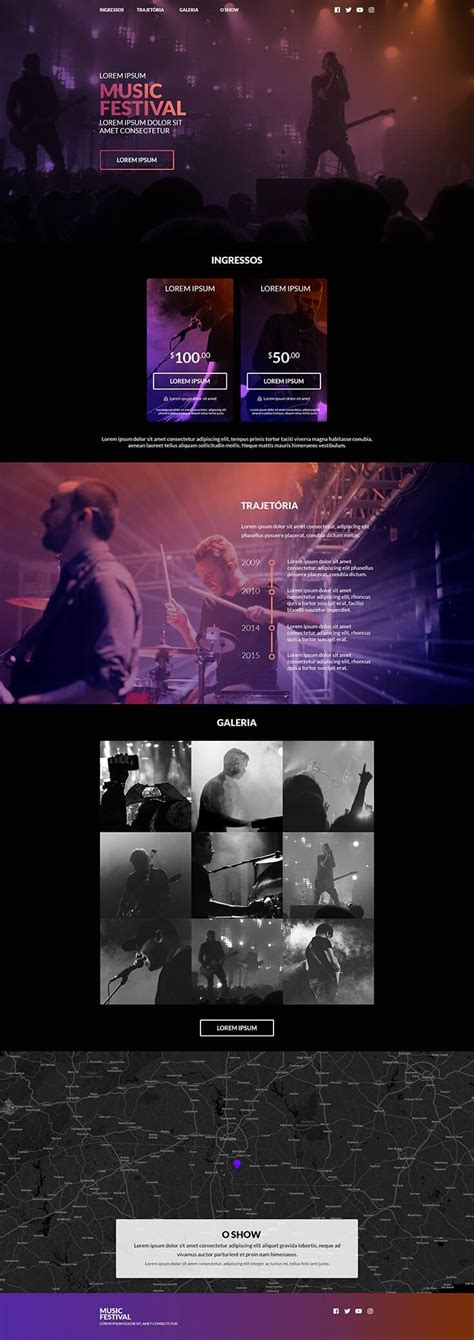 Music Festival Website Template - Free Download | Website design layout ...