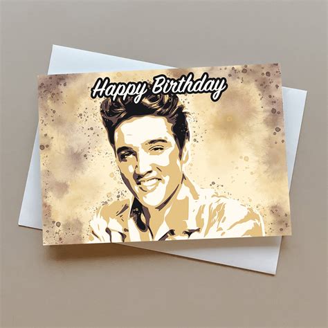 Elvis Presley Birthday Card, Greetings Card, Elvis Card, Gift for Elvis ...