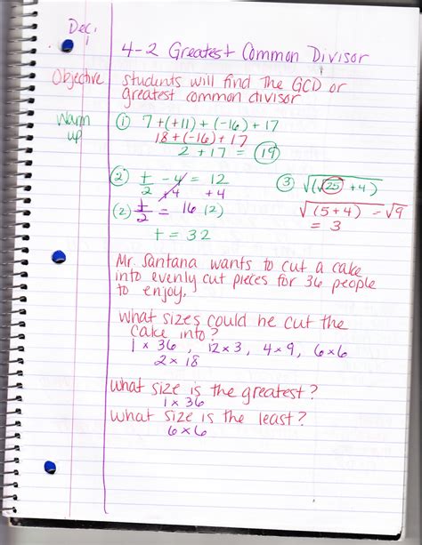 Ms. Jean's Algebra Readiness Blog: 4-2 Greatest Common Divisor