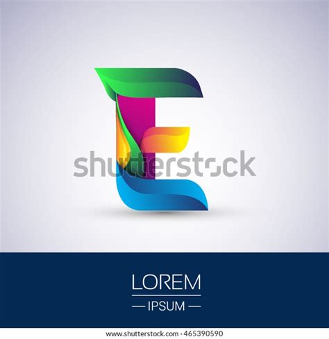 E Letter Colorful Logo Vector Design Stock Vector (Royalty Free ...