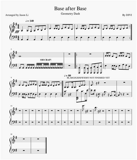 Geometry Dash Sheet Music, HD Png Download , Transparent Png Image - PNGitem