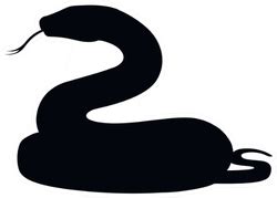 Black Silhouette Snake Cartoon Sticker