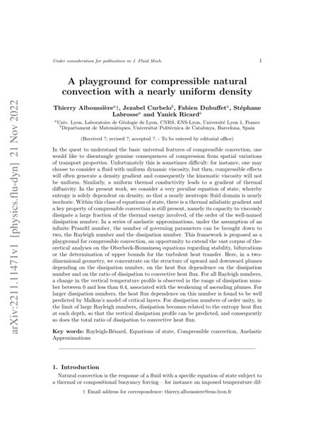 (PDF) A playground for compressible natural convection with a nearly ...