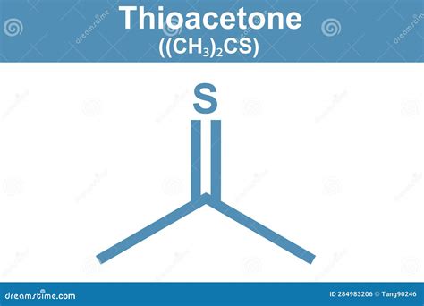 Chemistry Illustration of Thioacetone in Blue Stock Illustration - Illustration of thioketones ...