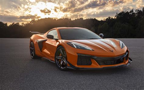 Download wallpapers Chevrolet Corvette C8 Z06, exterior, orange Corvette C8 Z06, American sports ...