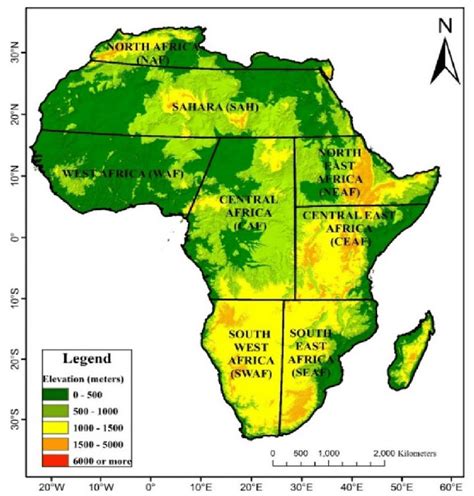 Africa Map Physical With A Key