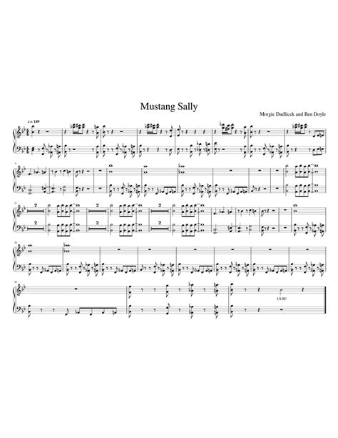 Mustang Sally Sheet music for Piano | Download free in PDF or MIDI | Musescore.com