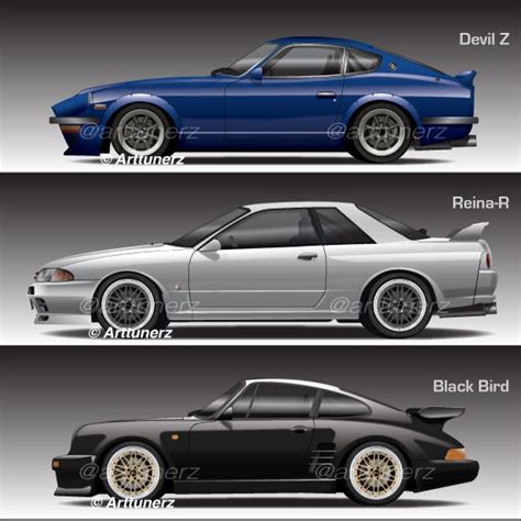 Wangan Midnight - Devil Z vs Reina-R vs Black Bird | Datsun car ...