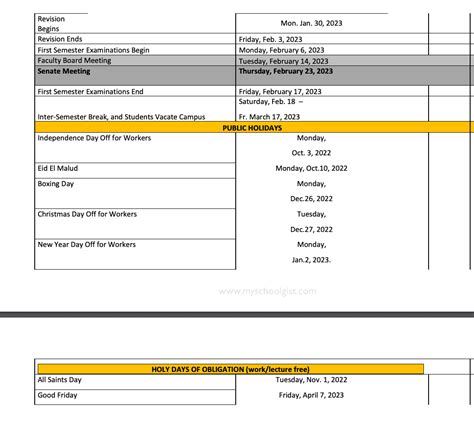 Veritas University, Abuja Academic Calendar For 2022/2023