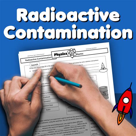 Radioactive Contamination Home Learning Worksheet GCSE - rocketsheets.co.uk