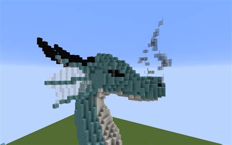 I was bored so i build this dragon head (probably gonna make the body later) : Minecraft