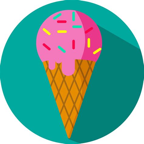 Pink ice cream with sprinkles in cone, illustration, vector, on a white background. 13588950 ...