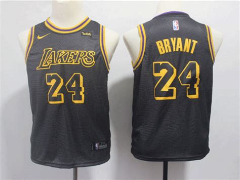 Youth Los Angeles Lakers #24 Kobe Bryant Black City Edition Swingman ...