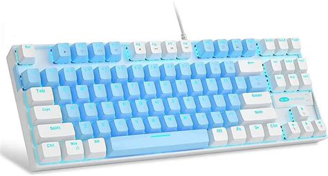 MageGee Mechanical Gaming Keyboard, 75% Compact, 87 Keys, Blue Switch, LED Backlit, Wired - Blue ...