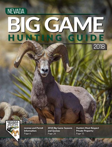 2018 Nevada Big Game Hunting Guide by Nevada Dept. of Wildife - Issuu