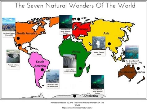 Seven Natural Wonders Of The World 3 Part Cards Facts - Montessori ...