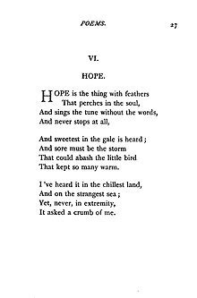 "Hope" is the thing with feathers - Wikipedia