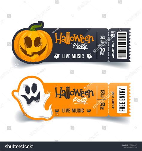 Halloween Party Tickets Template Vector Flyer Stock Vector (Royalty ...