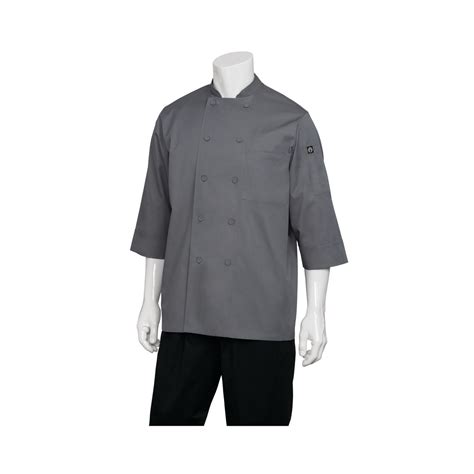 Chef Works 3/4 Sleeve Grey Chef Jacket Medium