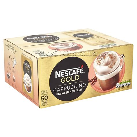 NESCAFE GOLD Unsweetened Cappuccino Sachets, Box of 50 - Desi Khazana