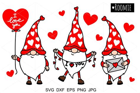 Valentine Svg Gnomes Clipart, Hearts I love you svg svg (1100548) | Cut Files | Design Bundles