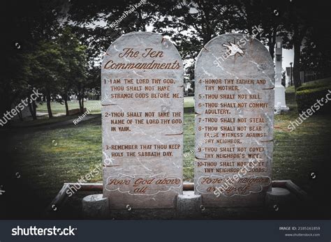 Ten Commandments Stone Stock Photo 2185161859 | Shutterstock