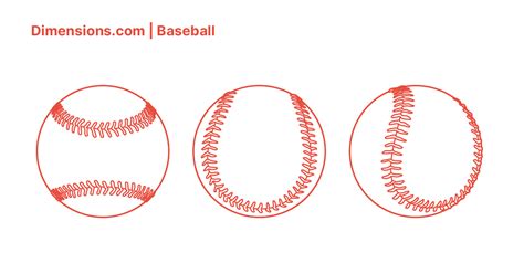 Baseball Dimensions & Drawings | Dimensions.com