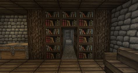 Minecraft Bookshelf Secret Door - House People