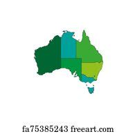 Free art print of Australia map, states border map. Vector illustration. Australia map, states ...