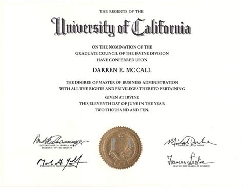 UCI MBA Diploma