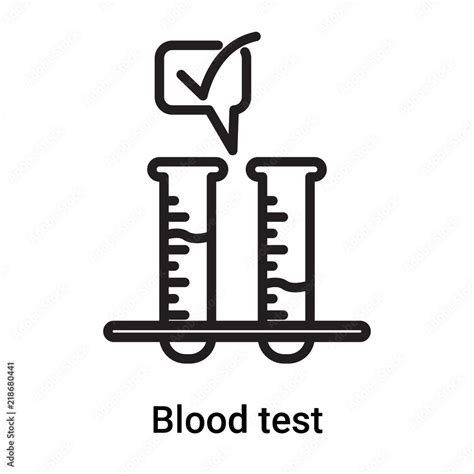 Blood test icon vector isolated on white background, Blood test sign , line or linear symbol and ...