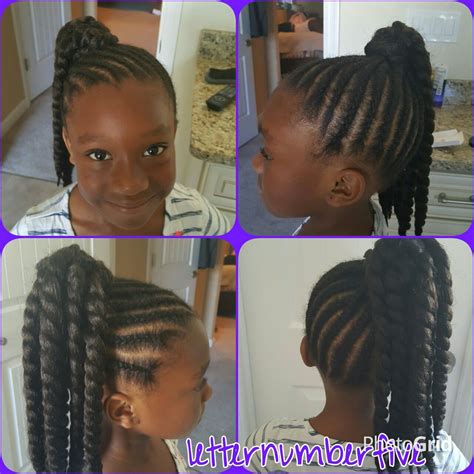 Crochet ponytail with cornrows Kids Crochet Hairstyles, Long Hair Braided Hairstyles, Shaved ...